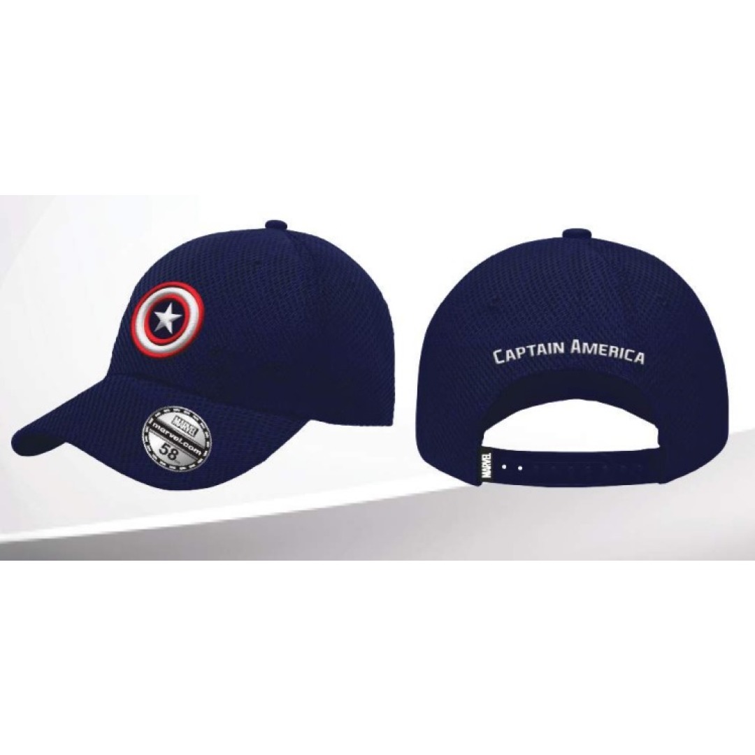 2ef216758b1345a6fd18092f54519f4e-1.jpg Marvel Captain America Logo "Honey Comb" Baseball Cap - Image 1