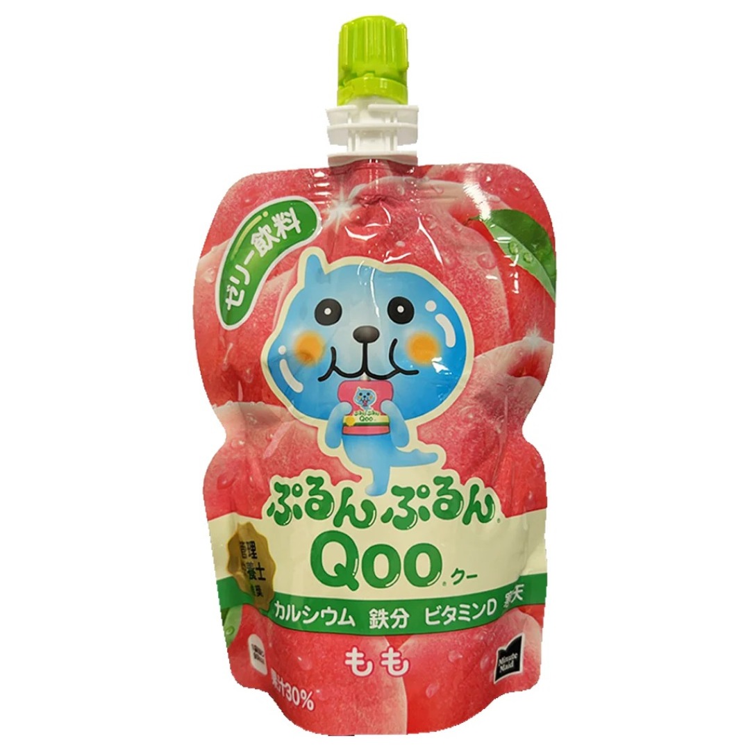 34462fee4b97b93de091b09ef140ab26.jpg Qoo Pouch Jelly Peach Flavour 125g - Image 1
