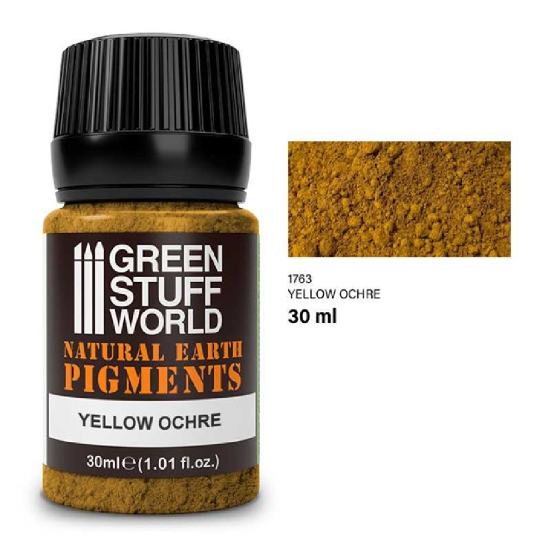366637128baf29cf03eca343c7ac23bb.jpg Green Stuff World Natural Earth Pigments Yellow Ochre 30ml - Image 1