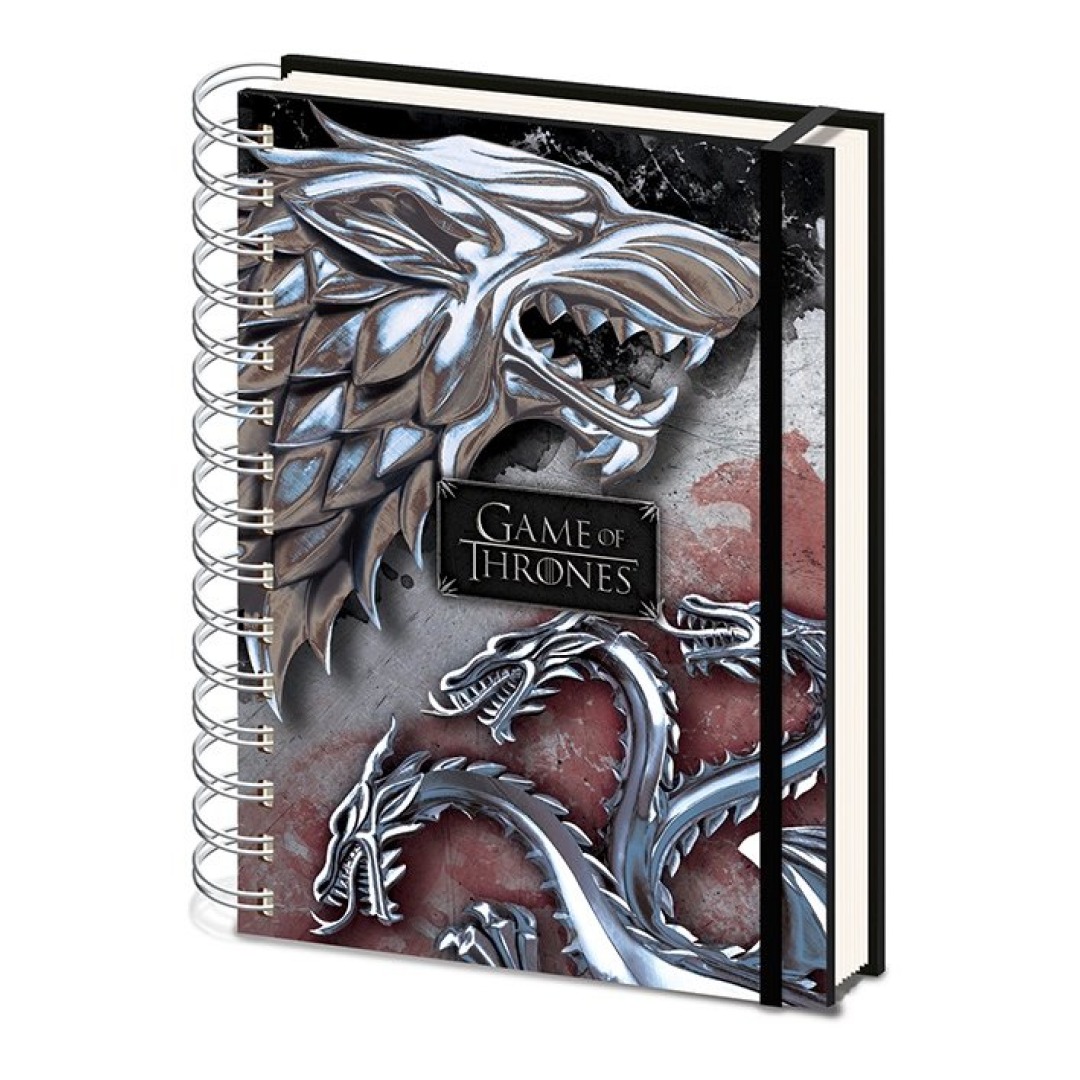 3c4dc5f85e4d13e1dda801a5d0ed7ede.jpg Game Of Thrones Stark & Targaryen Notebook A5 - Image 1