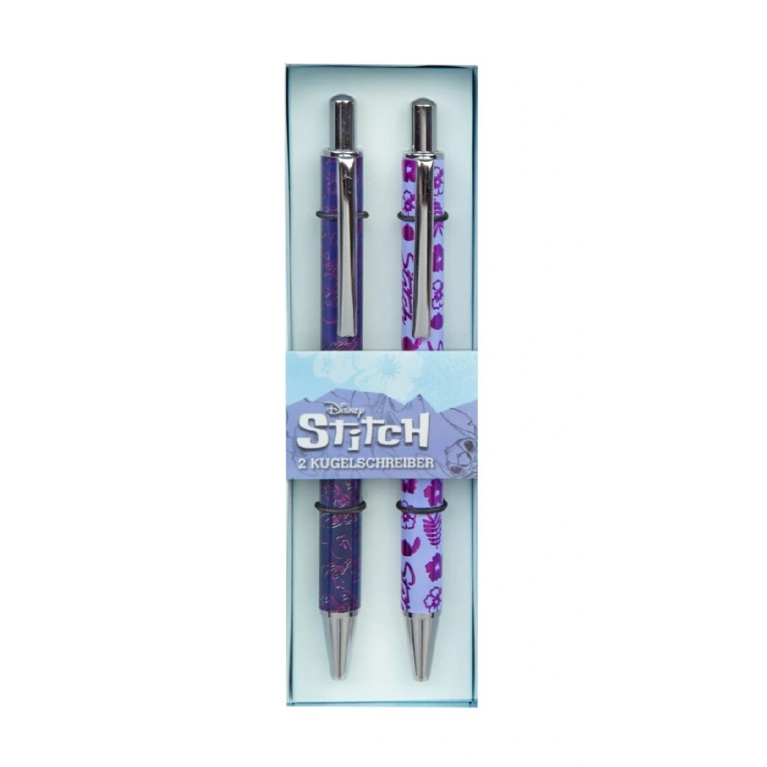 3d72286401ee132e0583f28794d73615.jpg Disney Stitch Watercolor 2 Ball Pens in Gift Box - Image 1