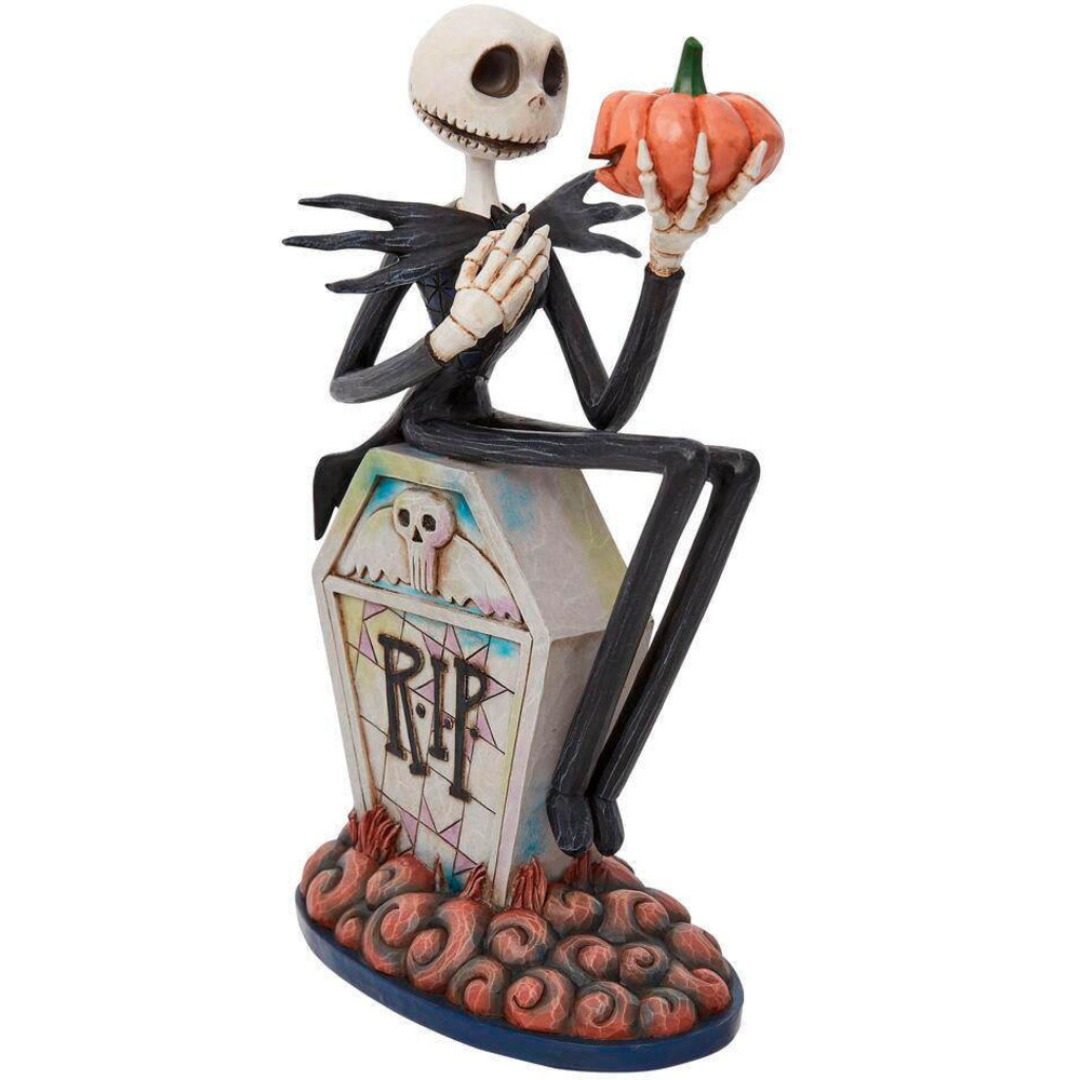 45556cf8e58a99b1696f2f7558ee57c6-2.jpg Disney Nightmare Before Christmas Jack Skellington on Gravestone Enesco Traditions Statue - Image 1