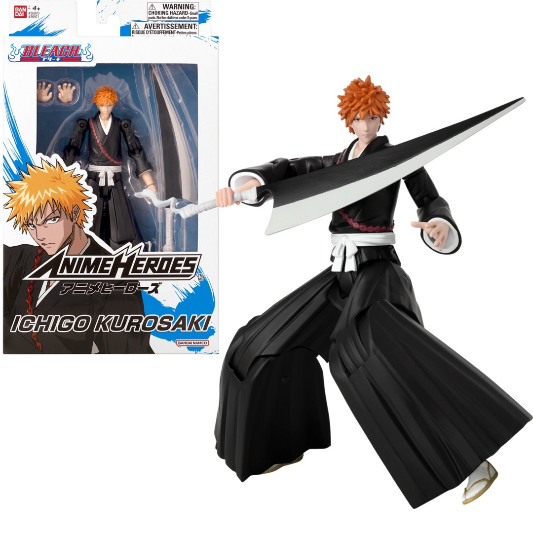 45fb30fa872bb0a122c34b30069de384.jpg Bleach Kurosaki Ichigo Anime Heroes Bandai Figure - Image 1