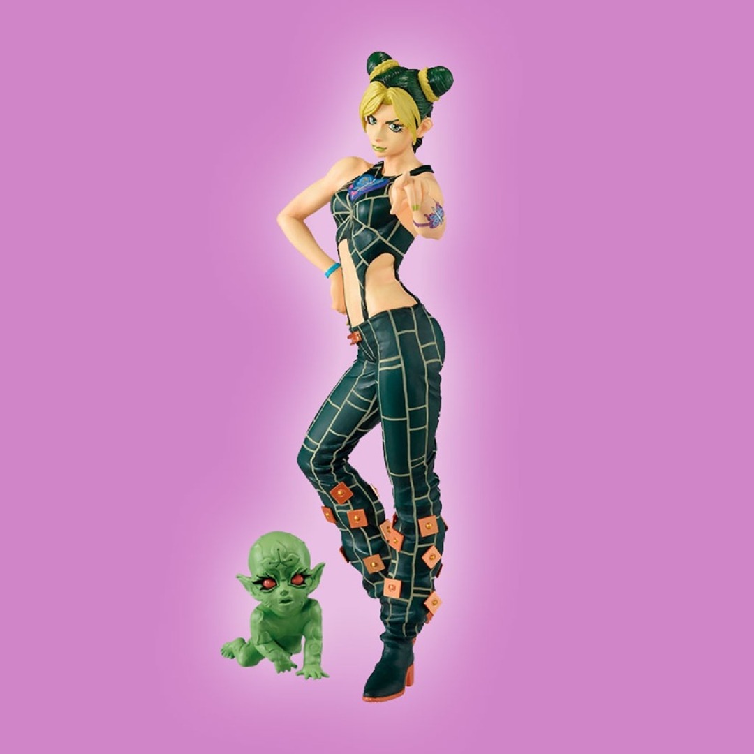 4c56c101b207f787c0576cf4277eec47.jpg Jojo's Bizarre Adventure Stone Ocean Jolyne Cujoh & The Green Baby The Way To Heaven Ichiban Kuji Bandai Figure - Image 1