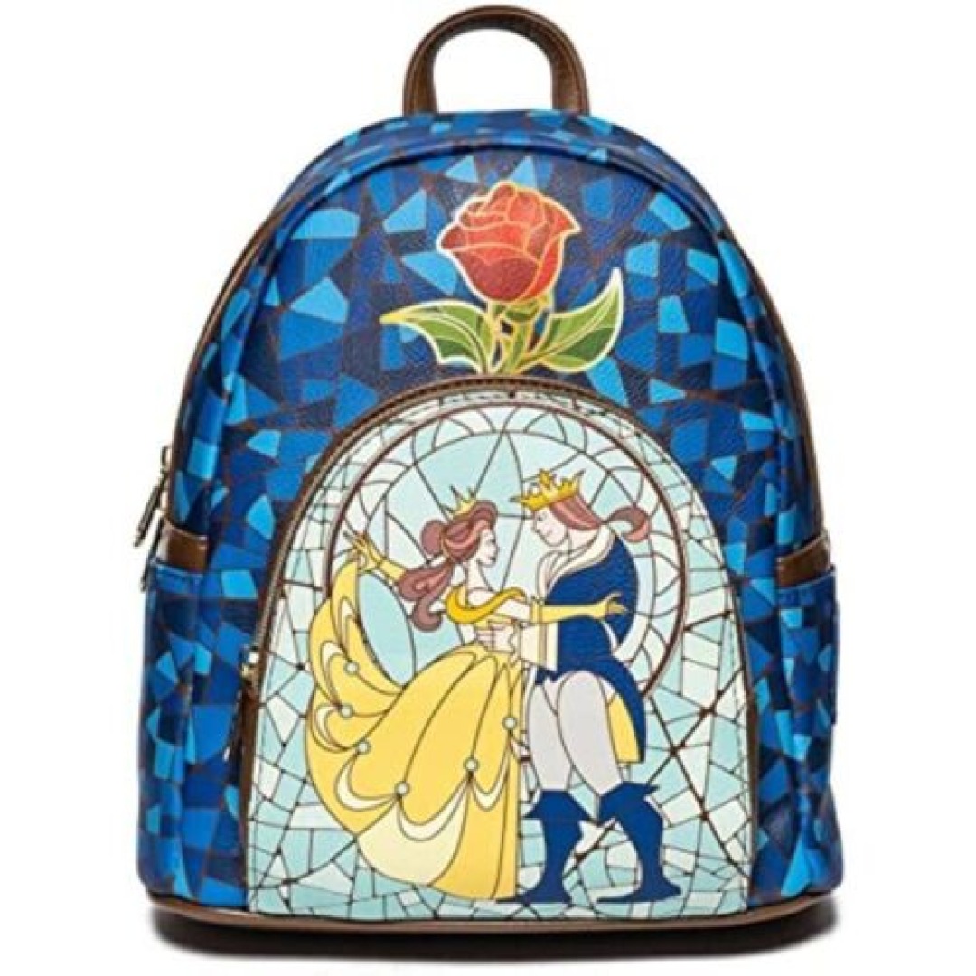4cb9ec403b731a751f2dda6681145892-1.jpg Disney Beauty & The Beast Stain Glass Loungefly Backpack - Image 1