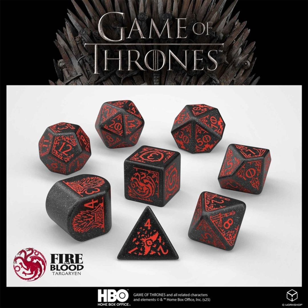 4d4b2af2098fd4a4cc06b0ca2c6ee6cb.jpg Q-Workshop Game of Thrones Targaryen Dice Set - Image 1