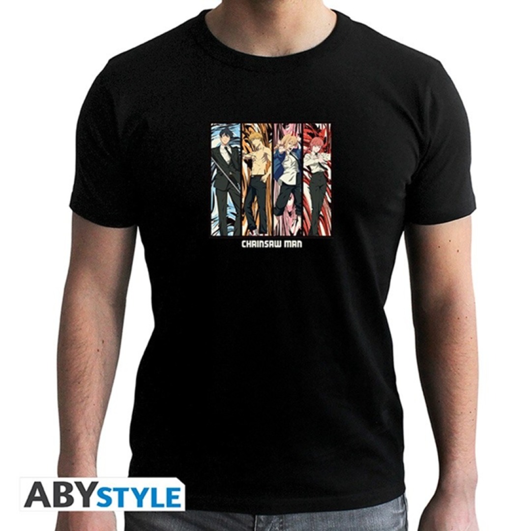 4f7f1dae11f14a9eb977e2a88ea6f89d-1.jpg Chainsaw Man Group T-Shirt (L) - Image 1