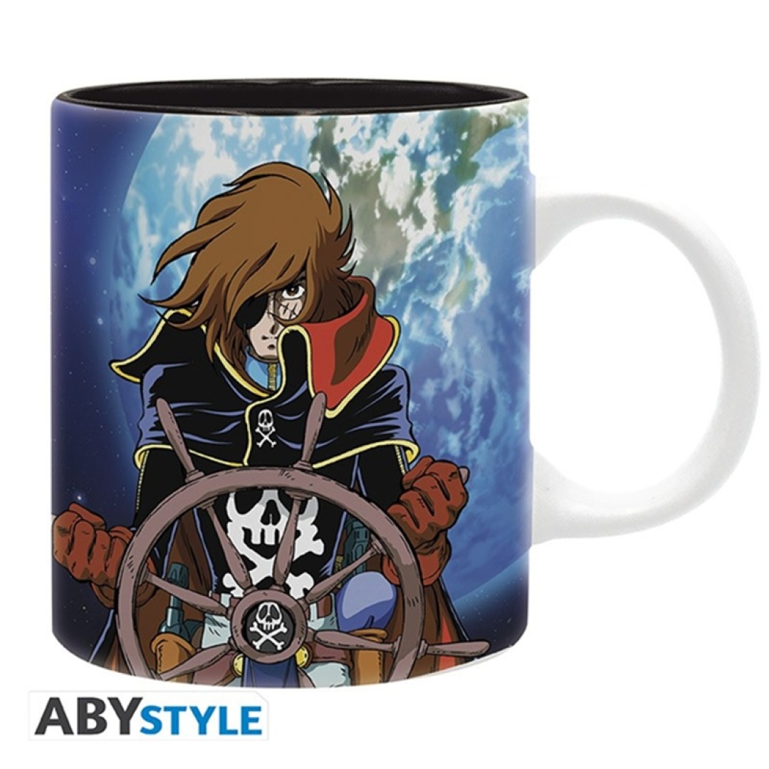 5006a5d89316d49db7230c8085c34d65-1.jpg Captain Harlock & Ship Mug 320ml - Image 1