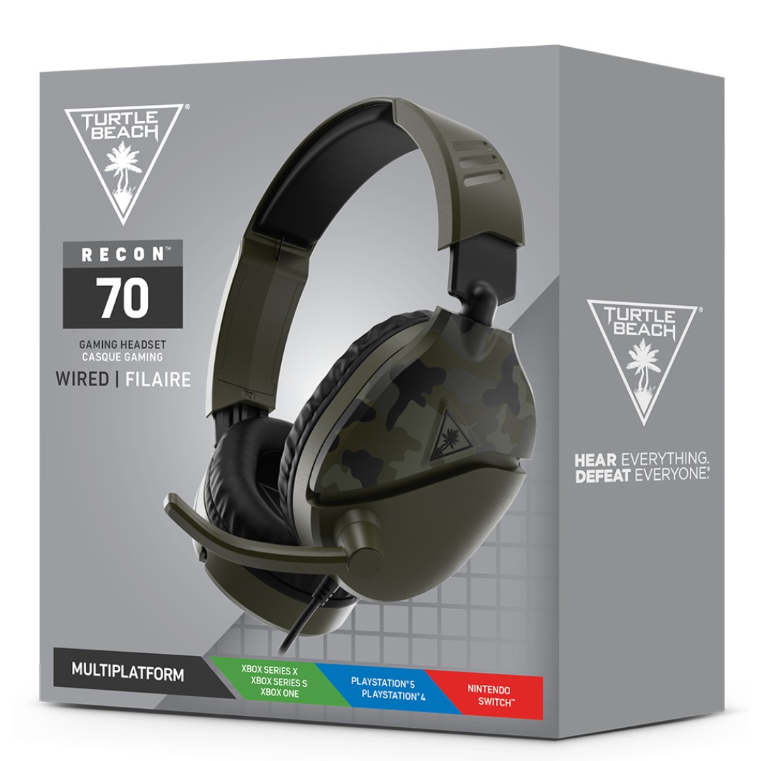 52752d32ba23aa5b7e8e13c555ffdd54.jpg Turtle Beach Recon 70 Wired Gaming Headset Green Camo - Image 1