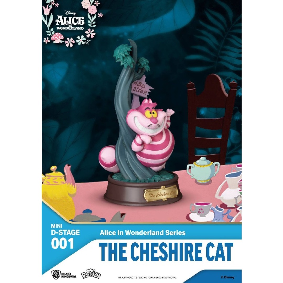 5563285839ba12ecc99f4b2010848660.jpg Disney The Cheshire Cat Mini D-Stage Beast Kingdom Diorama - Image 1