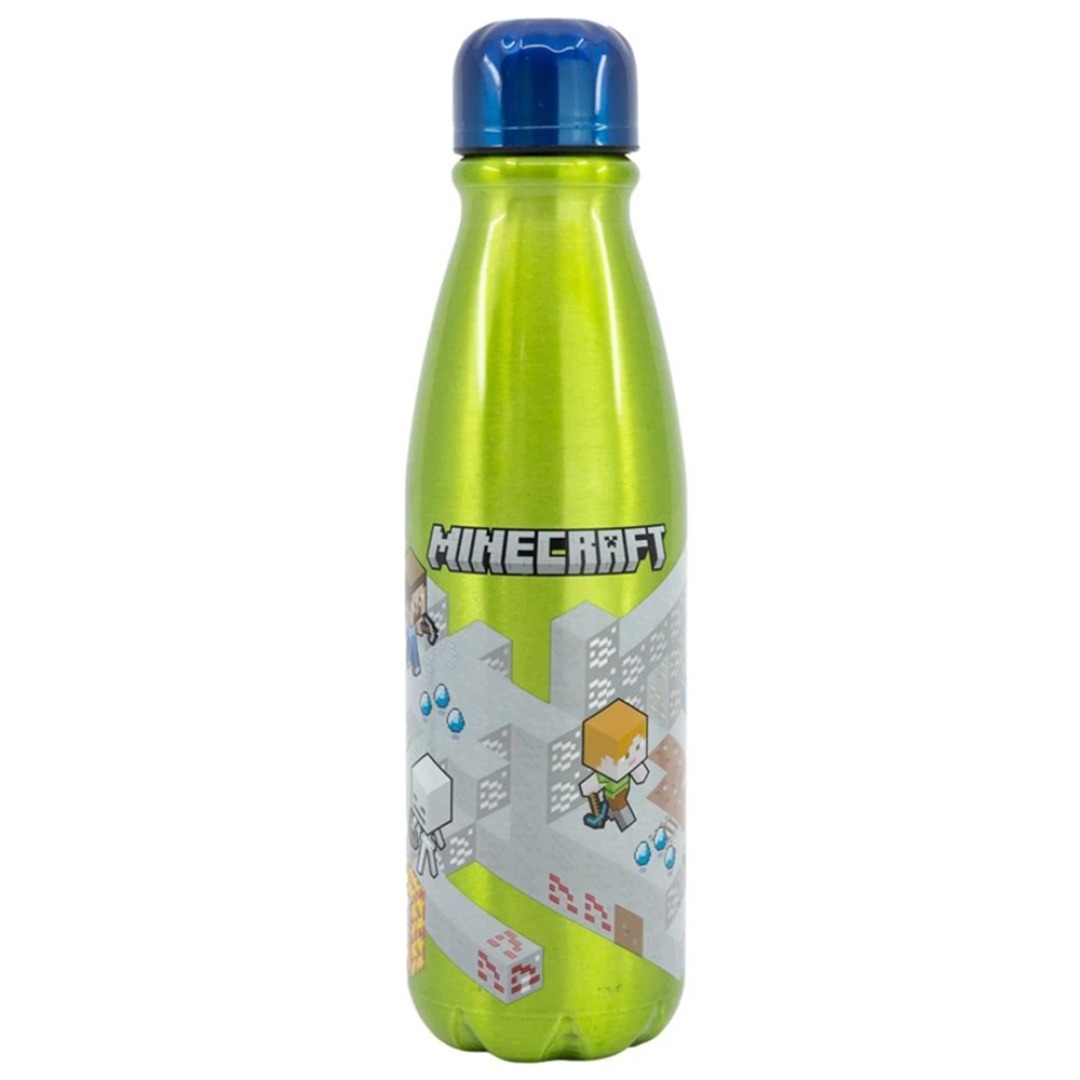 5fc1eb9f7c554385d05da289f43fb2a5.jpg Minecraft Aluminium Bottle 600ml - Image 1