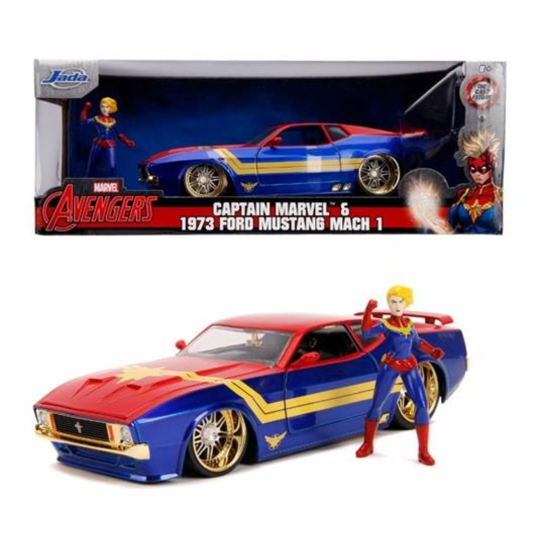 606e5ab3906edbe8c7e853b4780ac2bc.jpg Marvel Captain Marvel 1973 Ford Mustang Mach 1 1:24 - Image 1