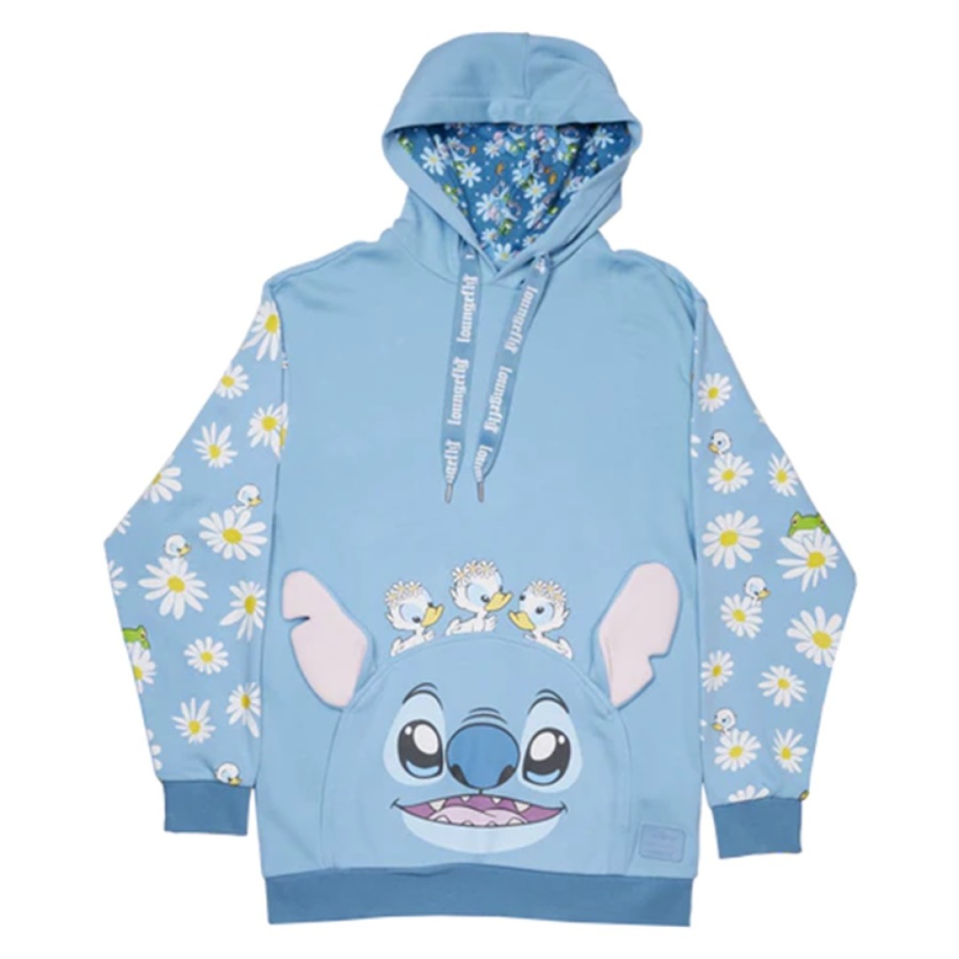 620a9ac2a81ba0b33f91d412d180d417-1.jpg Disney Stitch Springtime Stitch Unisex Loungefly Hoodie (L) - Image 1