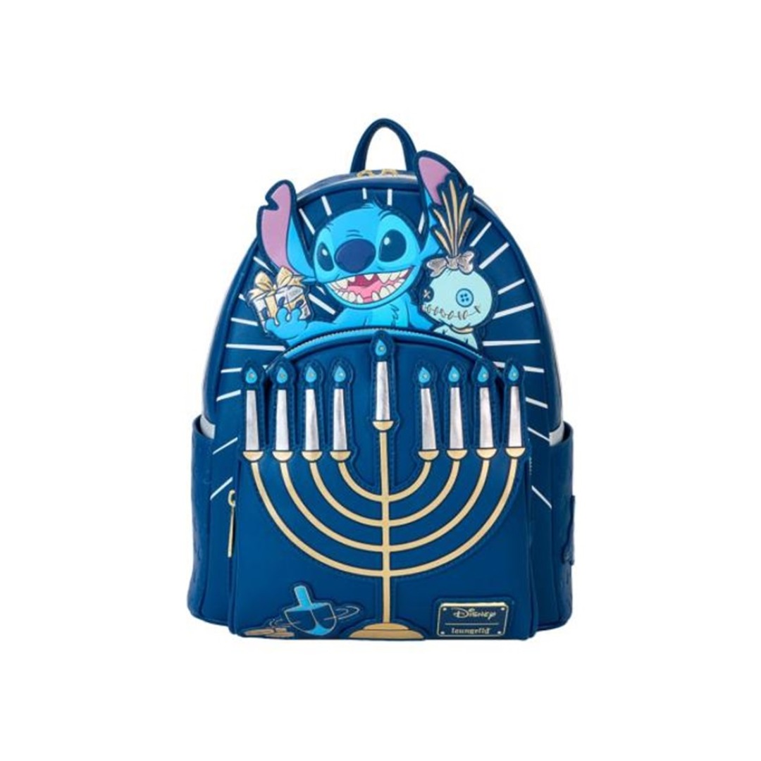 62dae31aee2d296fcd1d5c17d4691eeb-1.jpg Disney Lilo & Stitch Light Up Menorah Stitch Loungefly Backpack - Image 1