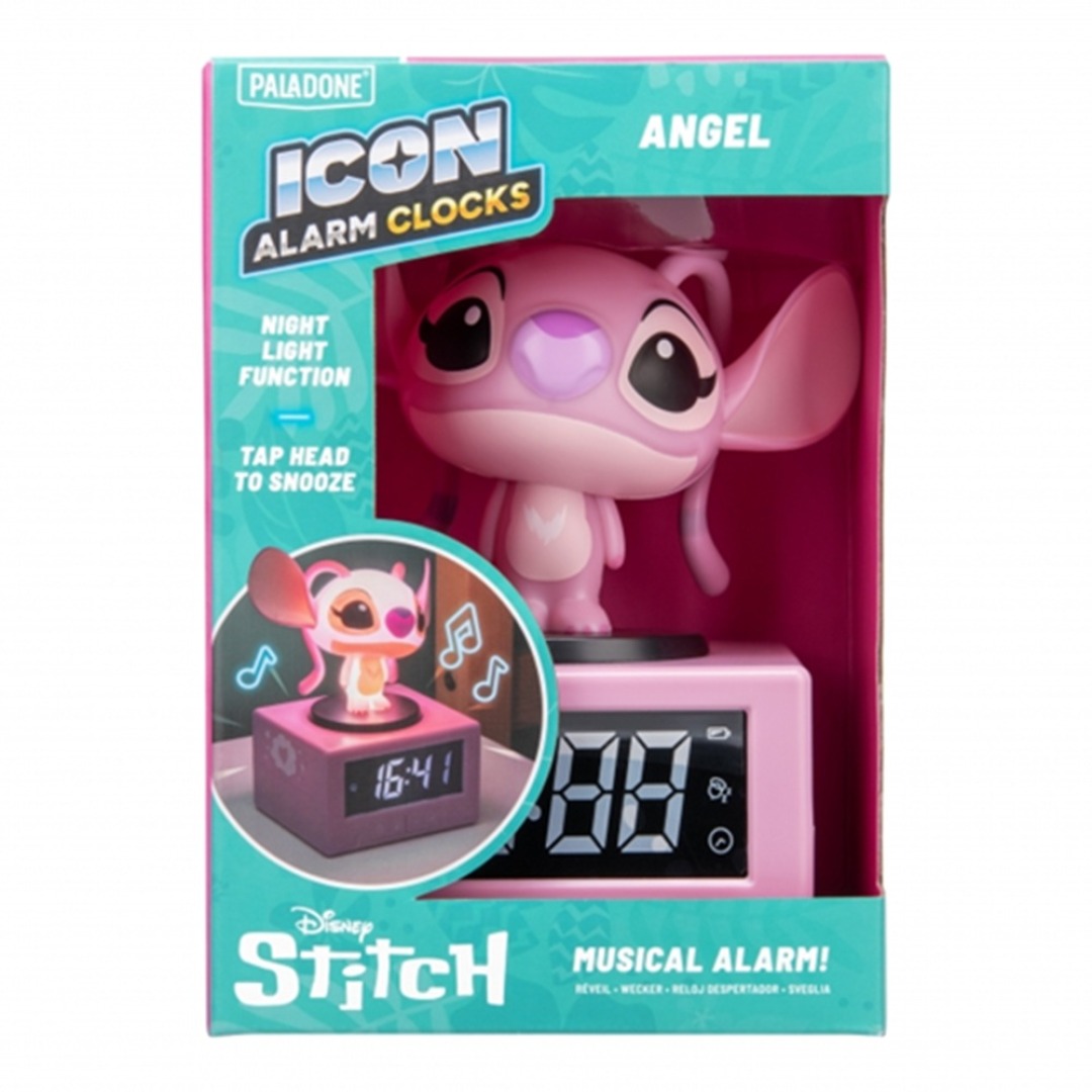 6530eb3418f31fcb59bfdb7590d4a99f.jpg Disney Stitch Angel Icon Lamp Alarm Clock - Image 1