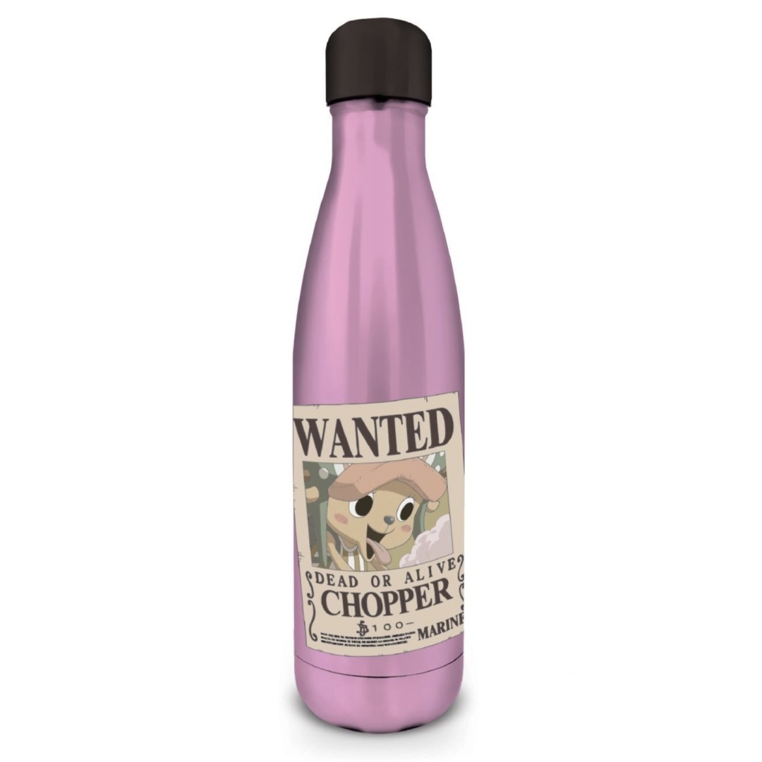 697cea4aff956108607dd4f797ed2ba4.jpg One Piece Chopper Wanted Metal Bottle 540ml - Image 1
