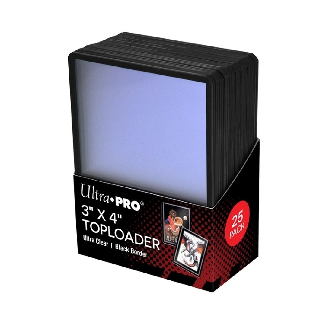 730c1667ad3f1ab8befcfb30701a78c0-1.jpg Ultra Pro Toploader 3" x 4" Black Border (25 Pieces) - Image 1