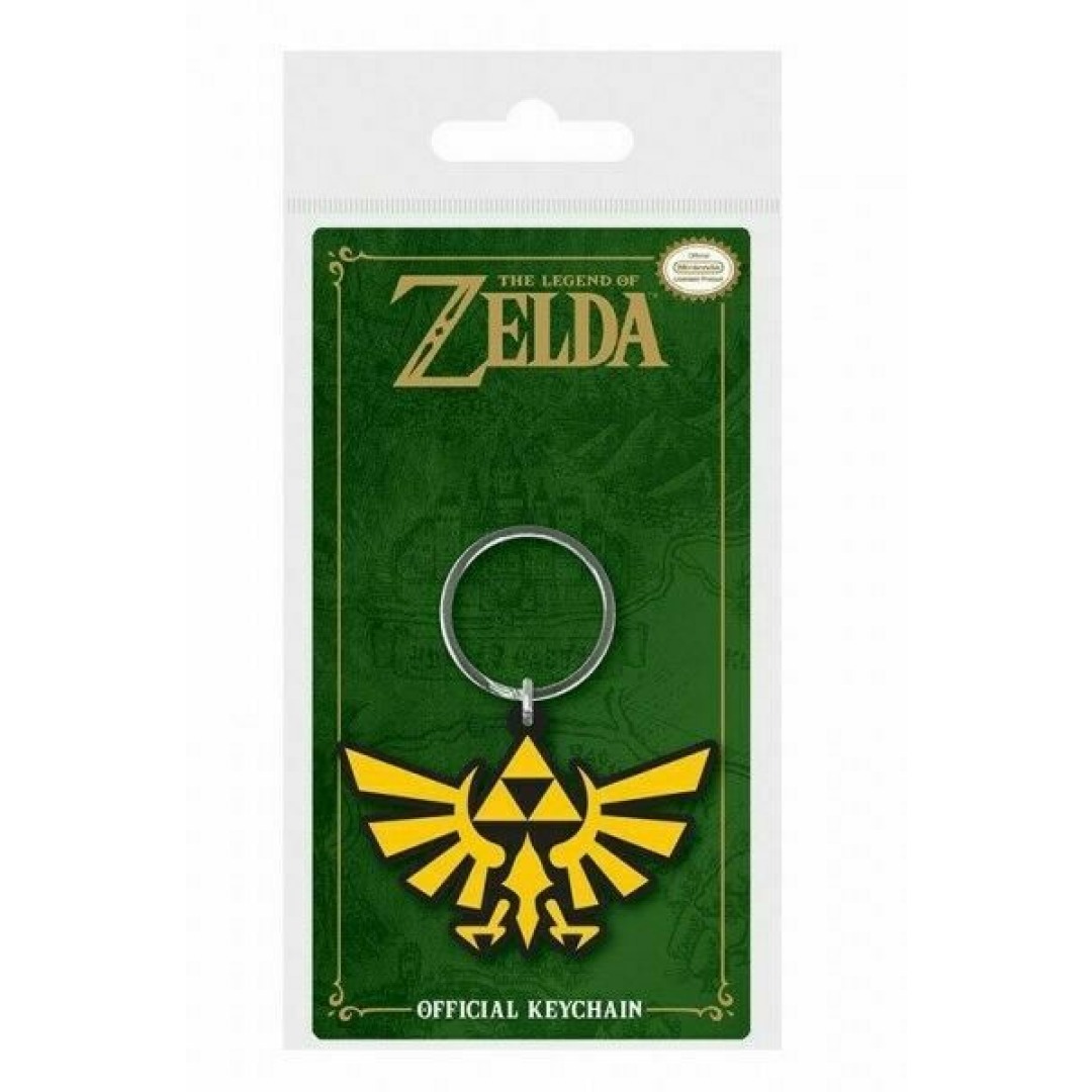 754e7a38e3ec3358c31ba2fe280641ae.jpg Zelda Triforce Rubber Keychain - Image 1