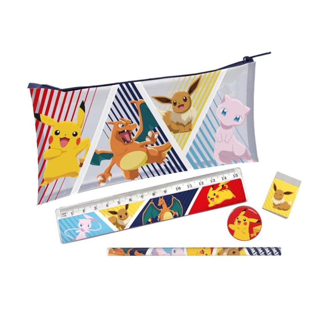 77ff77138253f0f4d687b79130c52350.jpg Pokemon Stationery Set with Pocket 5pc - Image 1