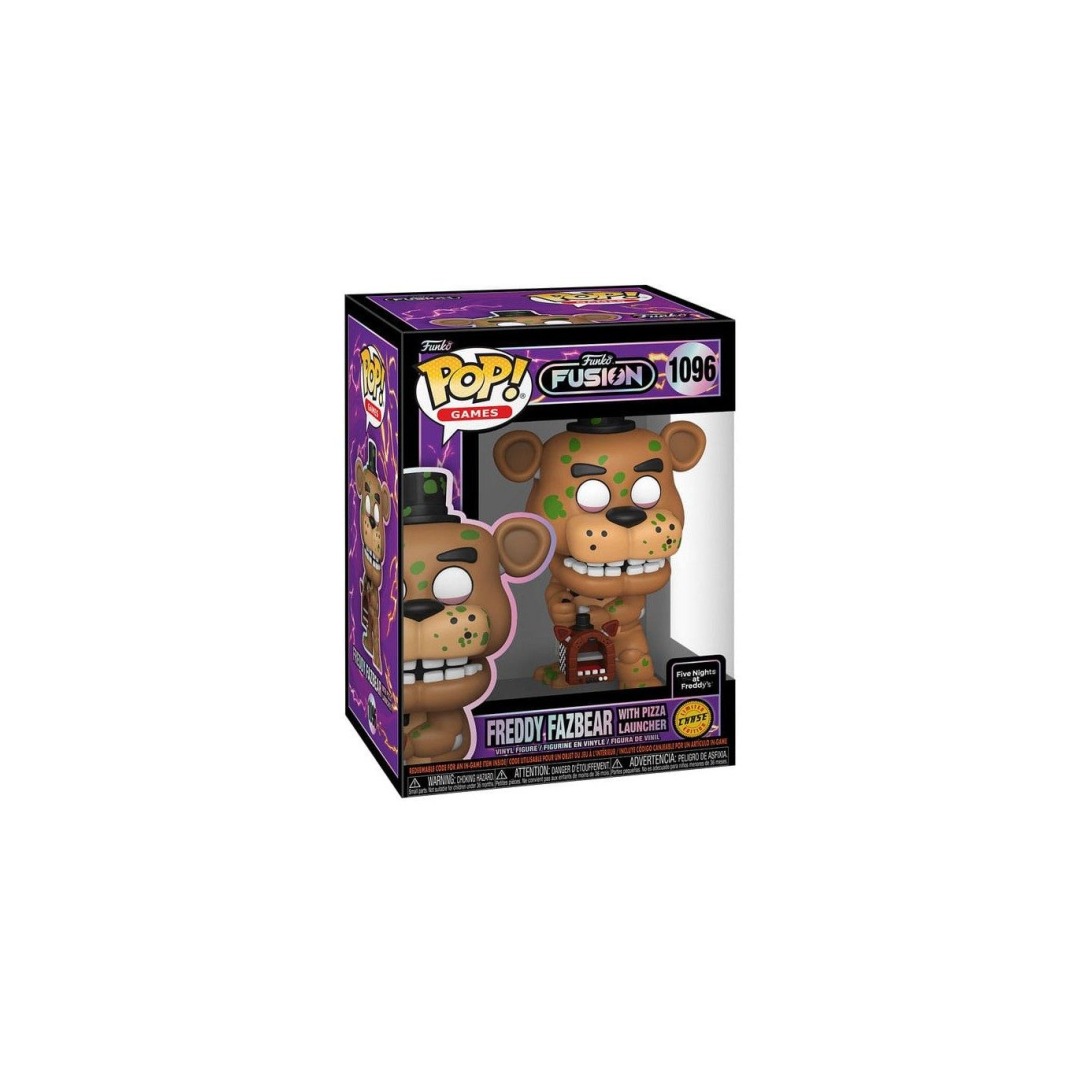 79aa9485c2649505b5709207be45ae4e.jpg Funko POP! Funko Fusion N° 1096 - Freddy Fazbear With Pizza Launcher Chase Edition - Image 1