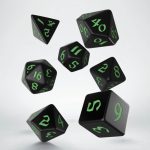 Q-Workshop Classic Runic Black & Green Dice Set (7)