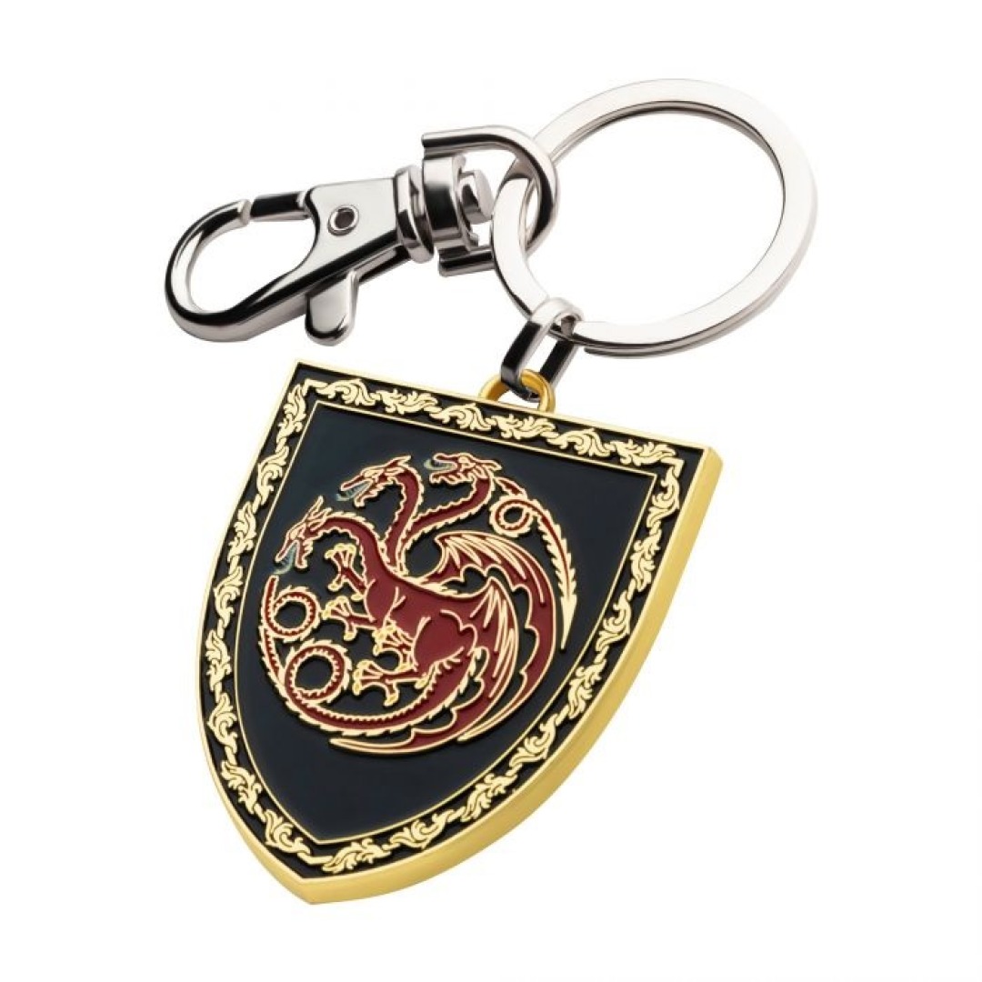 7f41f9f55b721c01252739d94e6a5c86-1.jpg House Of The Dragon Targaryen Shiled Metal Keychain - Image 1