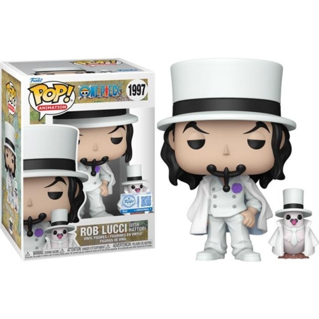 7f5656cf28b3c26346395b9b27d19492-1.jpg Funko POP! One Piece N° 1997 - Rob Lucci With Hattori - Image 1