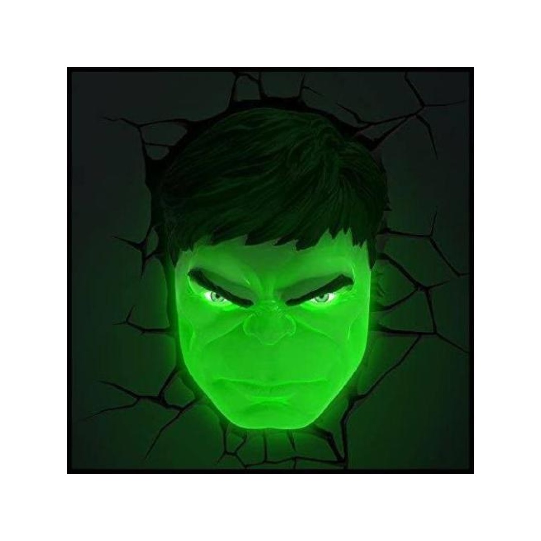 7f7f90b34f5f435b8148e867d67d5039.jpg Marvel Hulk Face 3D Deco Light - Image 1