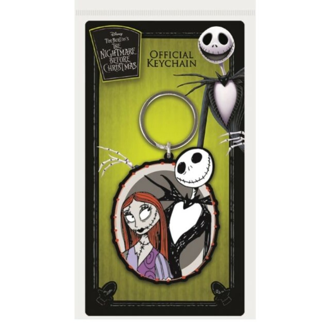 8053ea6c697684ffc4783a12e74598f5.jpg Disney Nightmare Before Christmas Jack Skellington & Sally Keychain - Image 1