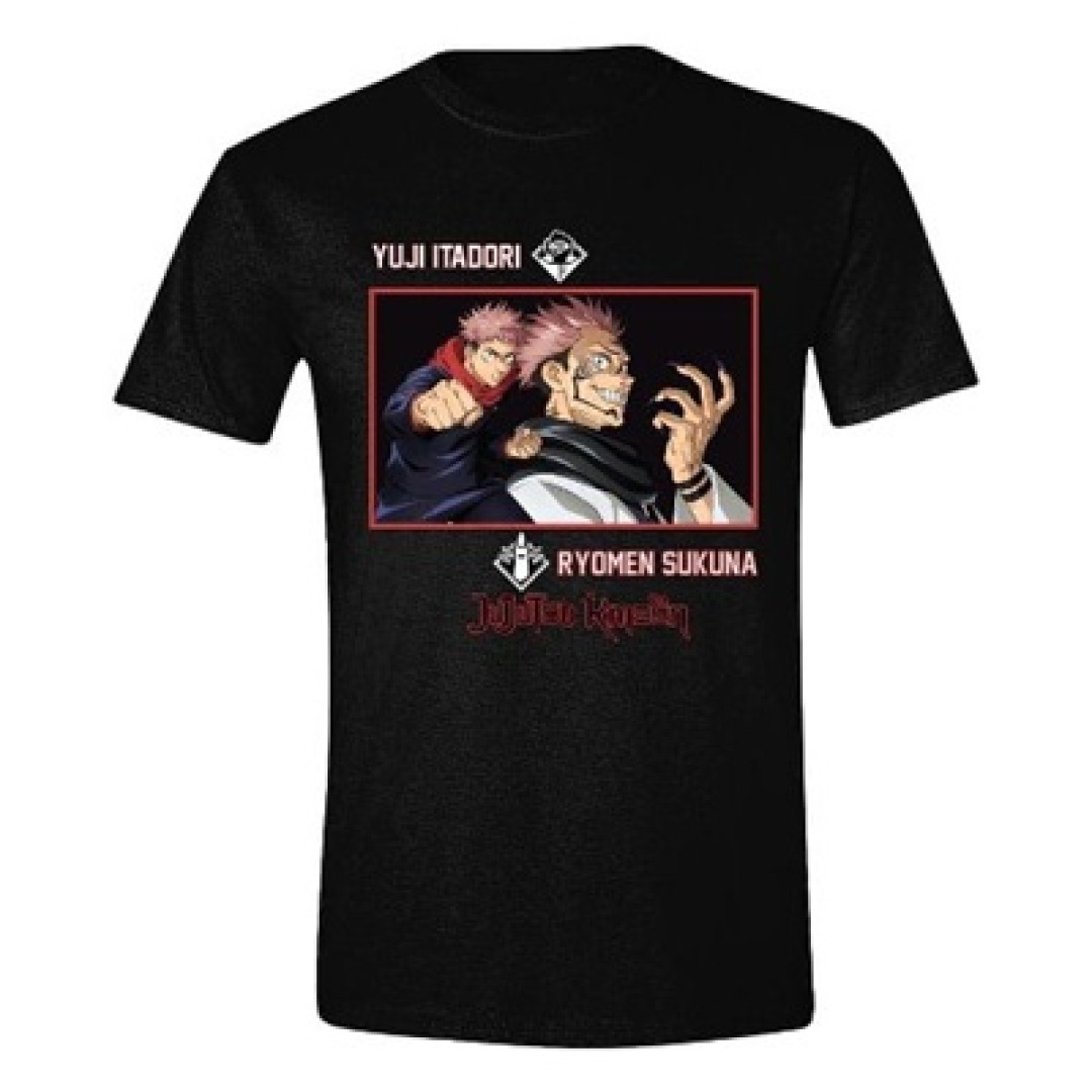 851a6883ae0305da24b974a7f0157563-1.jpg Jujutsu Kaisen Itadori & Sukuna Black T-Shirt (L) - Image 1