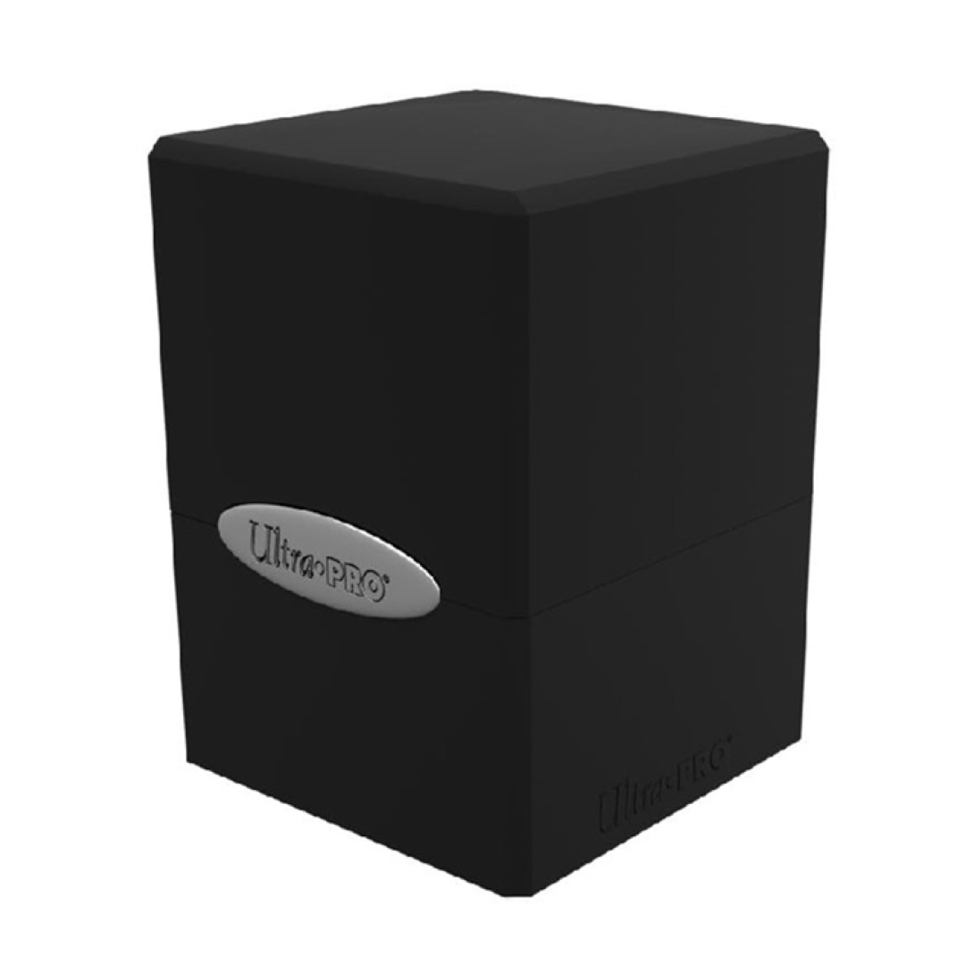 8fb8f534c3f005aa7e03cbb96f153122-1.jpg Ultra Pro Deck Box Satin Cube Jet Black - Image 1