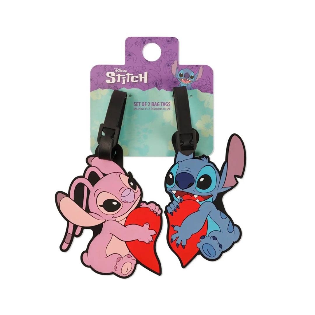 8fc0cdfcddc4d46ec806954385aa6199.jpg Disney Stitch & Angel Luggage Tag Set 2pc - Image 1