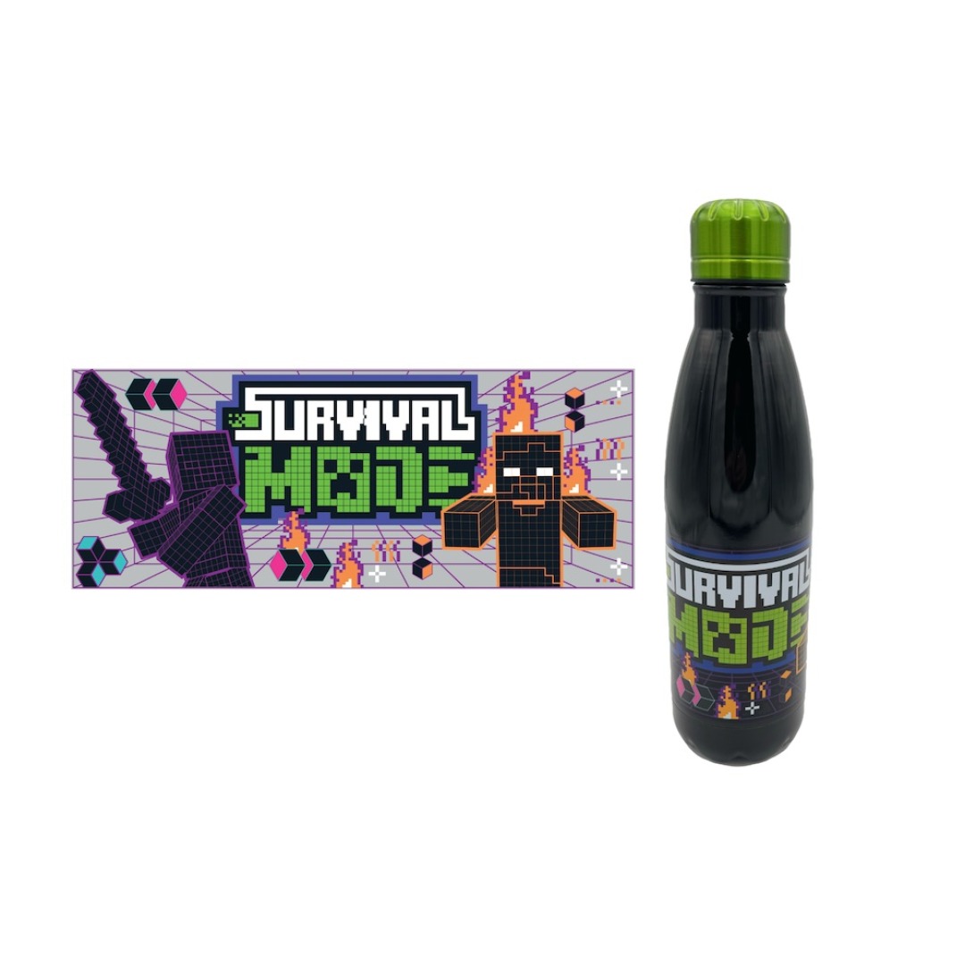 953aea50343662ef0ec905be6e512636.jpg Minecraft Survival Mode Stainless Steel Bottle - Image 1
