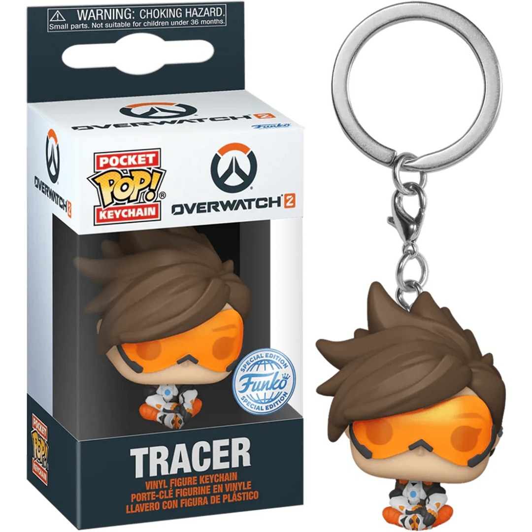 98510844b3165b86d6ffd1f3f907fc3f.jpg Pocket POP! Keychain Overwatch 2 - Tracer - Image 1
