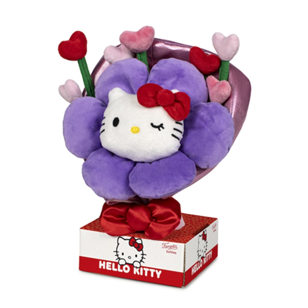 9b9c74e2c1e0b8fba1e0ab9d4578800a.jpg Hello Kitty Flower Bouquet Plush 30cm - Image 1