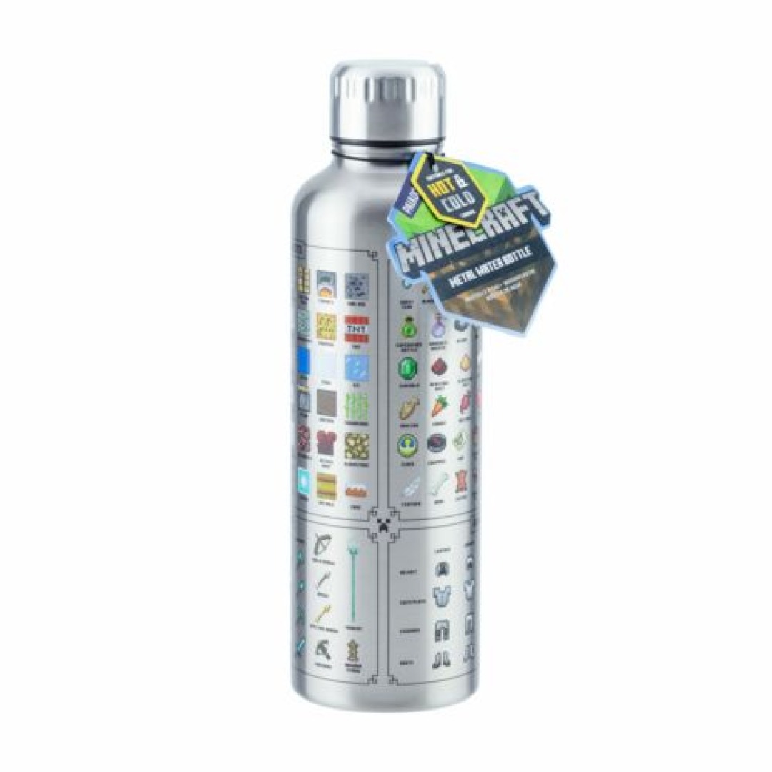 9d6f9ac60584b15c5bafb4fa48053fa9.jpg Minecraft Metal Water Bottle 500ml - Image 1