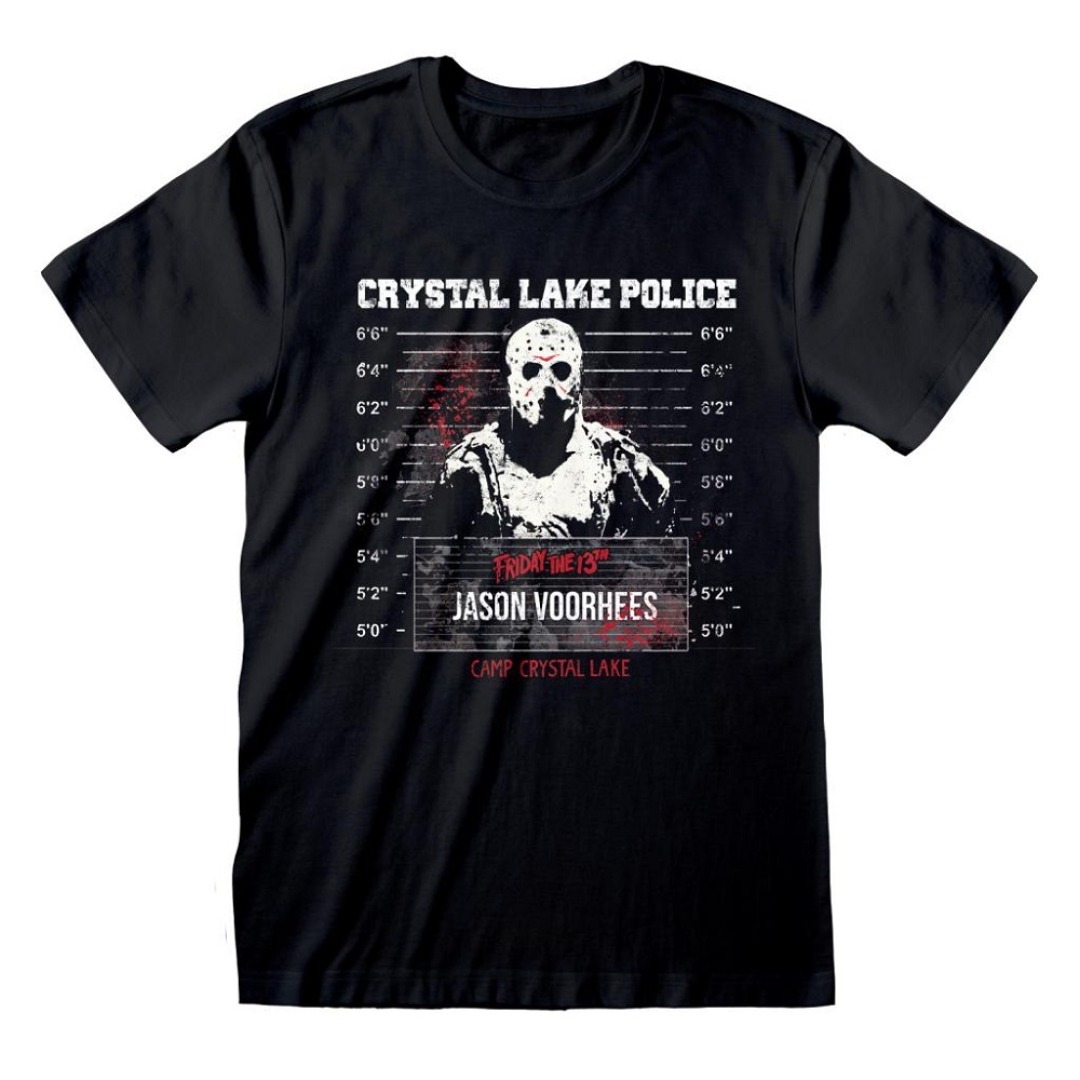 9f840c38a5b45655109af7e4c9a6df4f.jpg Friday The 13th Mug Shot Unisex T-Shirt (S) - Image 1