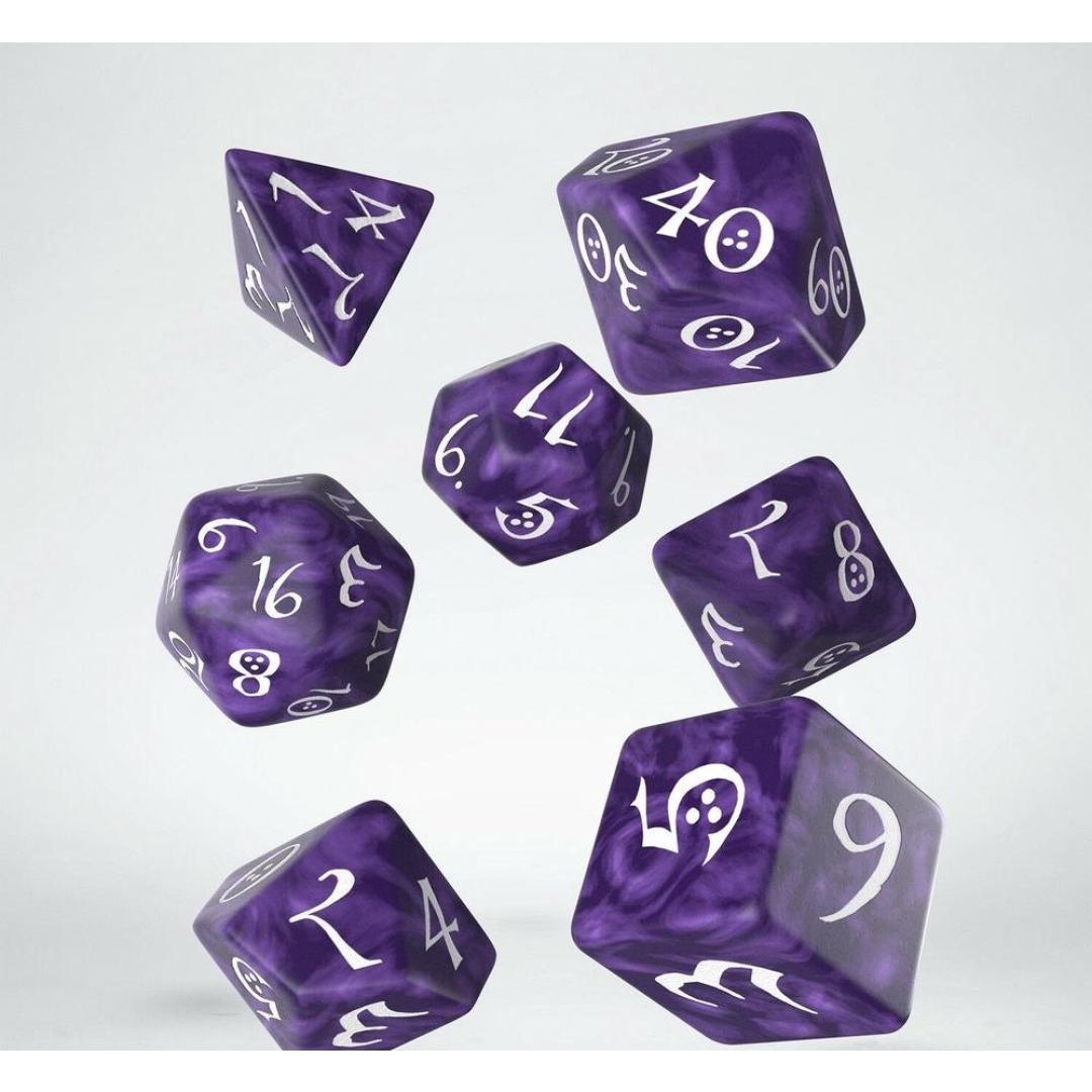a12c06c80465303253cf0edb214fc1d3.jpg Q-Workshop Classic RPG Lavender & White Dice Set - Image 1