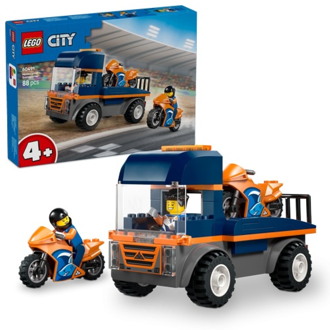 a2dc341df66d58c5e49b9c6dc01e1415.jpg LEGO City 60491 Motorcycle Transporter - Image 1