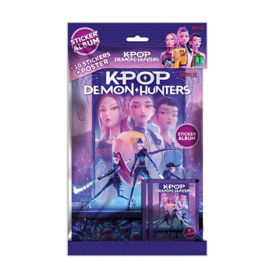 a399174188118ede9465a06eda48f645.jpg K-Pop Demon Hunters Sticker Album Starter Pack - Image 1