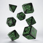 Q-Workshop Call of Cthulhu 7th Edition Black & Green Dice Set