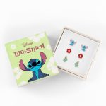 Disney Stitch 3 Pairs of Studs Earrings Plated Brass