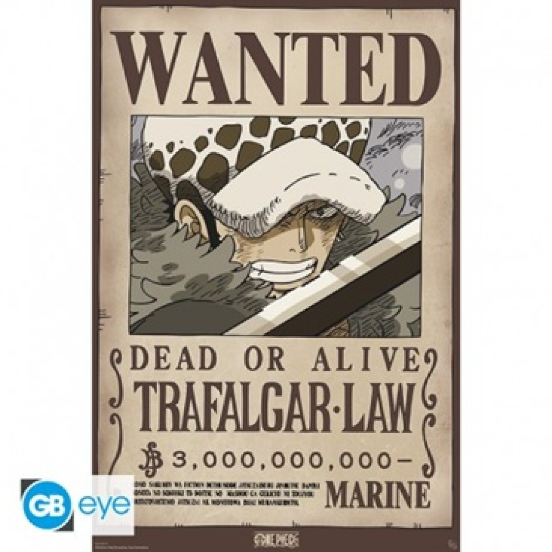 ae999baacbc662e15d1e9c47e9f8ed54-1.jpg One Piece Wanted Law Wano Poster 91x61cm - Image 1