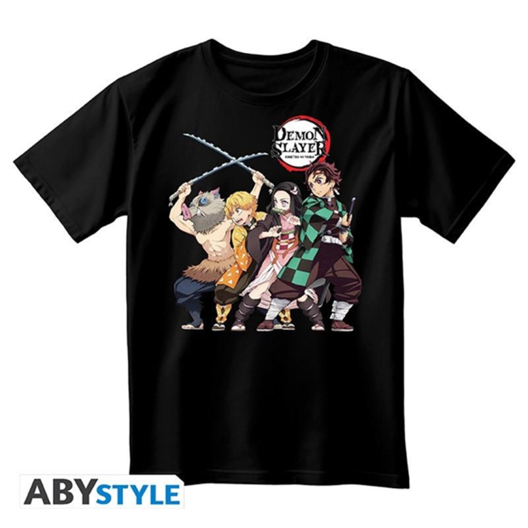 aeab138aee0dd46493dd60901677940c-1.jpg Demon Slayer Group Black T-Shirt (XL) - Image 1