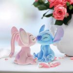 Disney Stitch & Angel Flocked Kissing Figurine