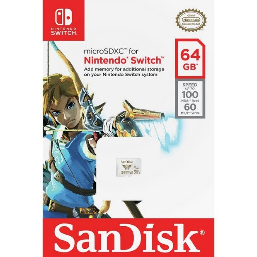 b6bac02f9d032f7abb469d480a3c7495.jpg Sandisk Nintendo Switch micro SDXC Card 64 GB - Image 1