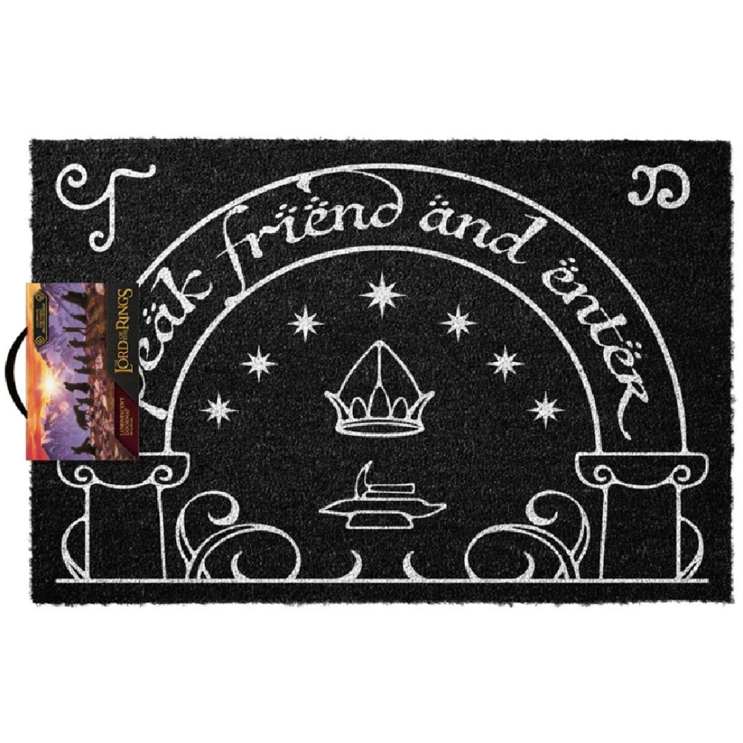 b80274be7f33d61022b1734c4c42a801.jpg The Lord Of The Rings Doors Of Durin Glow In the Dark Doormat - Image 1