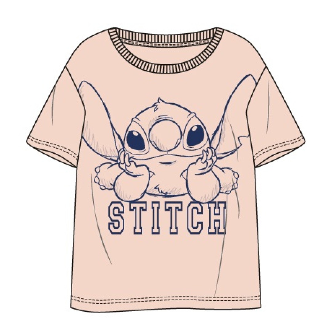 be7f5fa3e69e0a25e6c0fffb1b718eb7-1.jpg Disney Stitch Unisex Pink T-Shirt (XL) - Image 1