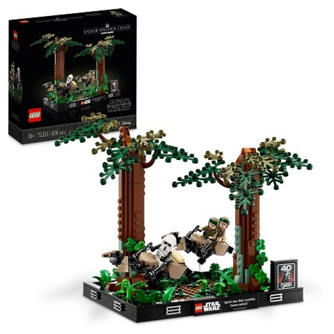 bf030afa71692f9c833f9f99d240ee4e.jpg LEGO Star Wars 75353 Endor Speeder Chase Diorama - Retired - Image 1