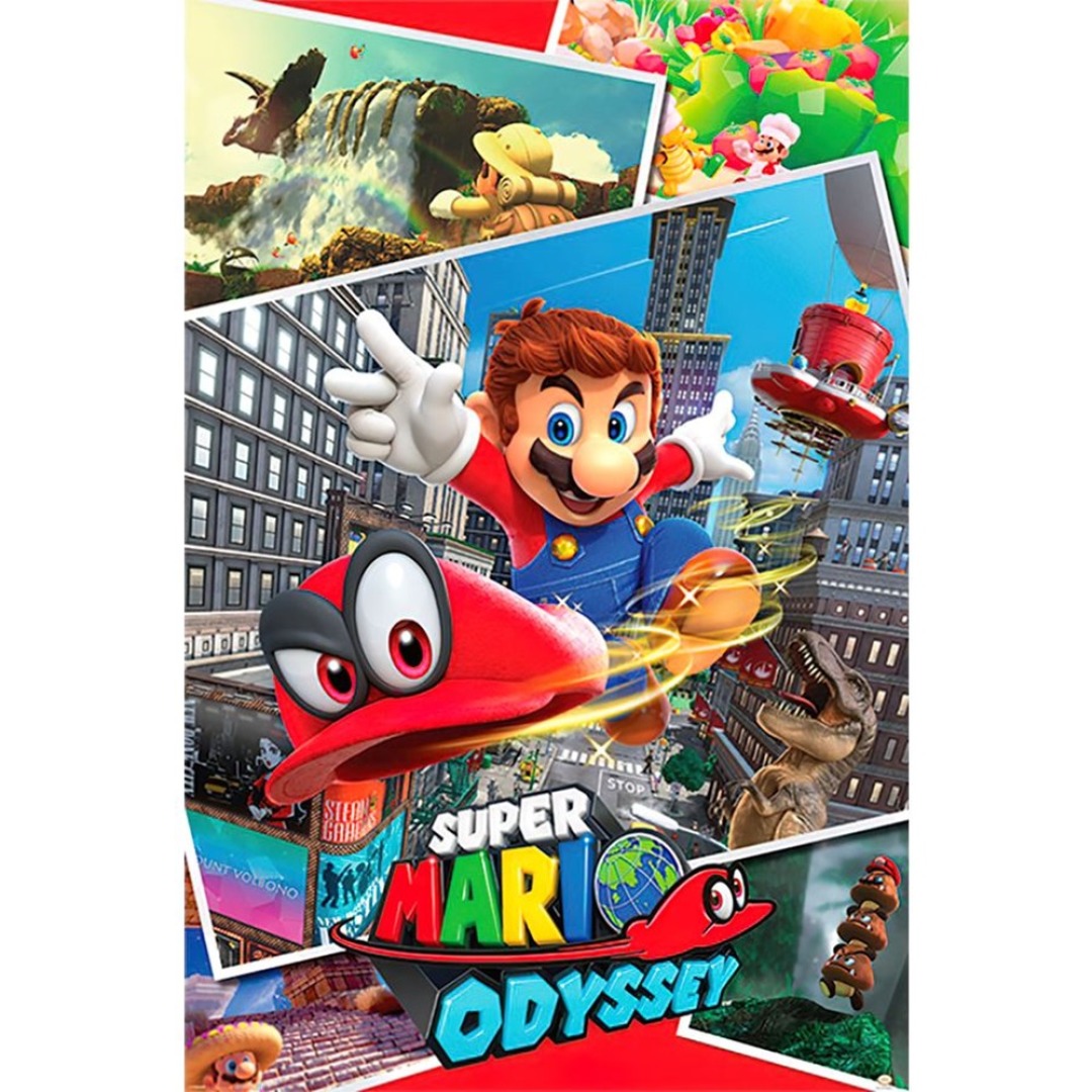 bf3d48d0a9fccef32cebd58c9597f27f.jpg Super Mario Odyssey Collage Poster 61x91 cm - Image 1